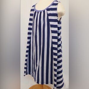 Tea Collection Dress Girls 3T Blue & White Striped Sleeveless Swing